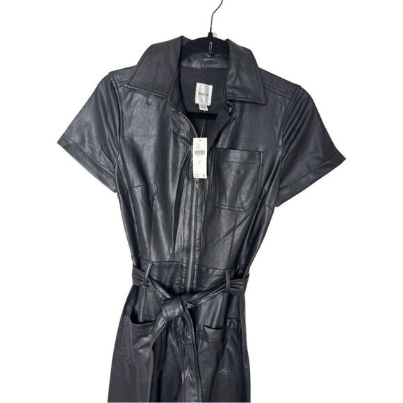 NWT The Colette Weekend Jumpsuit by Maeve: Faux-Leather Anthropologie Size XS - Picture 11 of 14